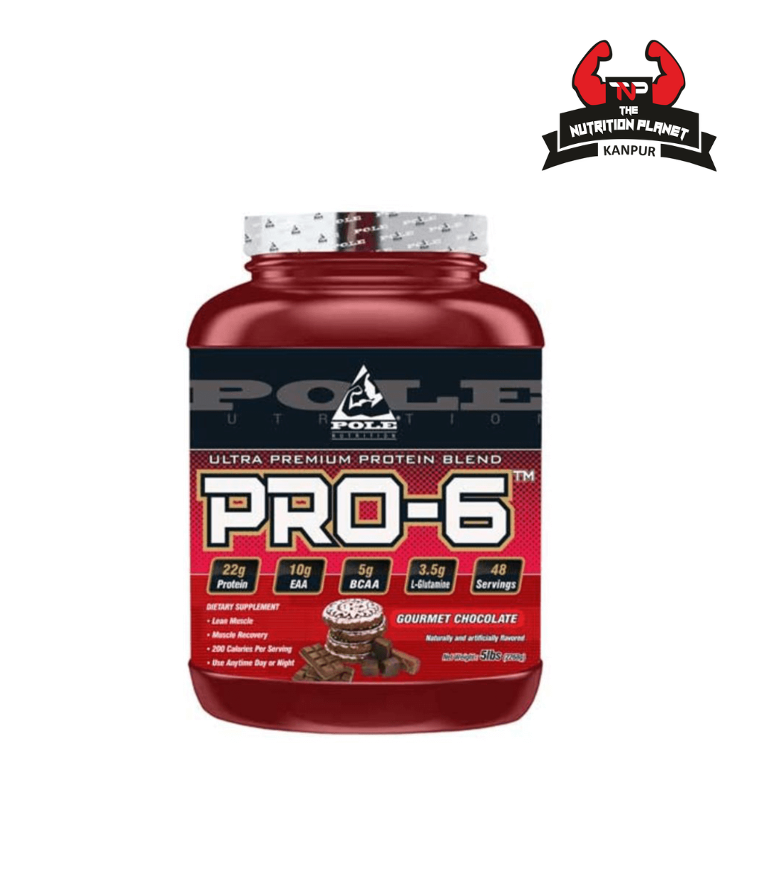Pole Nutrition Pro 6 Whey | 5 lbs | 2.26 kg | 50 Servings | Gourmet Chocolate